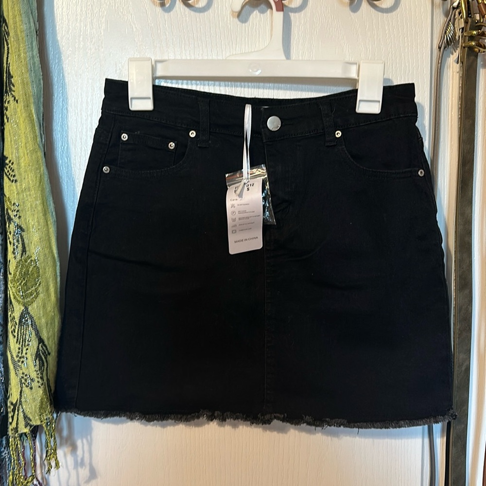 Black Denim Skirt